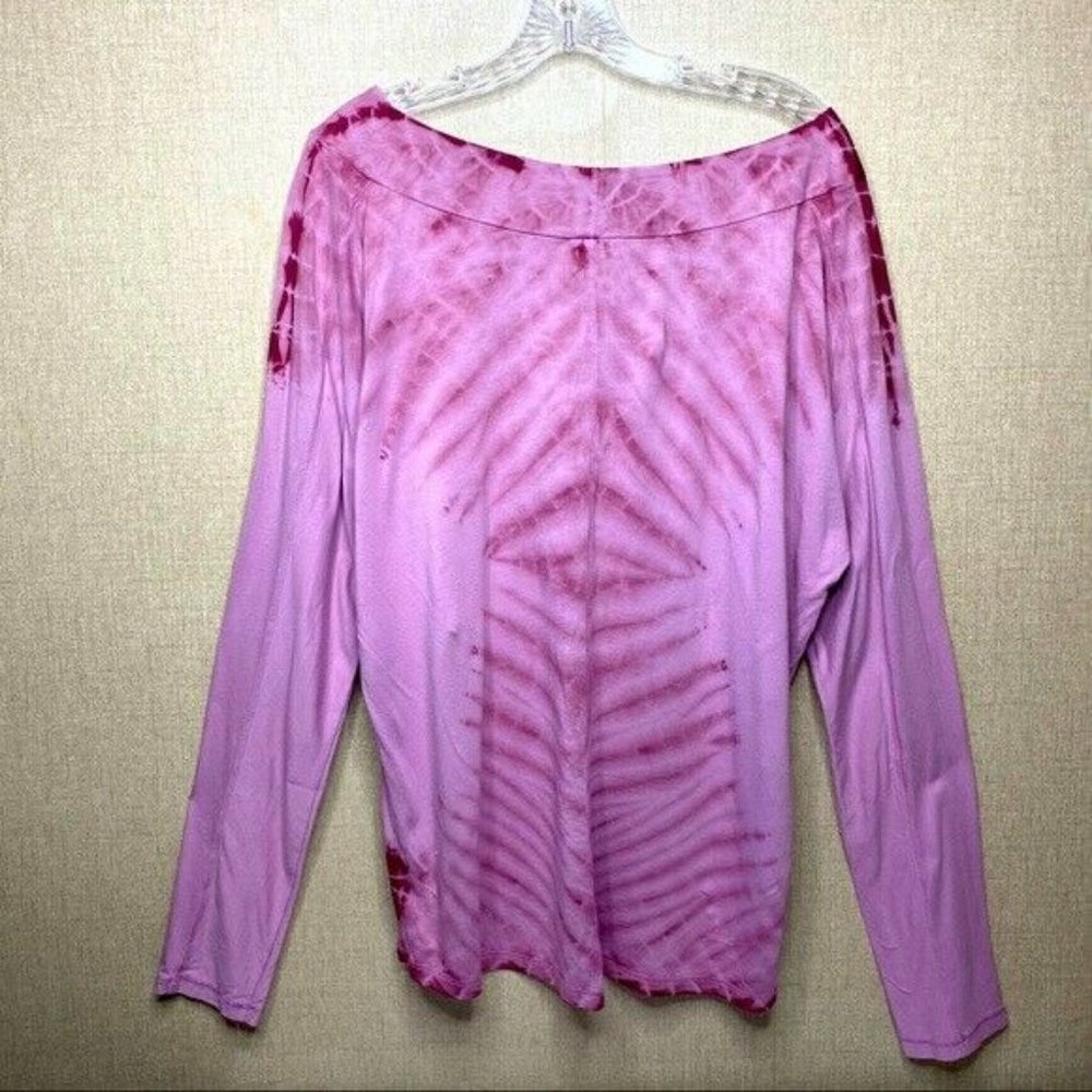 Bloom womens Yoga pink tie dyed athleisure top lg - Picture 4 of 8